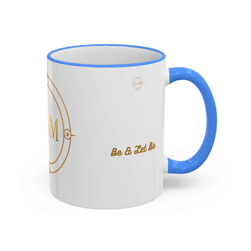 I AM Inspirational Accent Rim Mug — Gold Foil Motif Coffee Cup (11oz, 15oz)