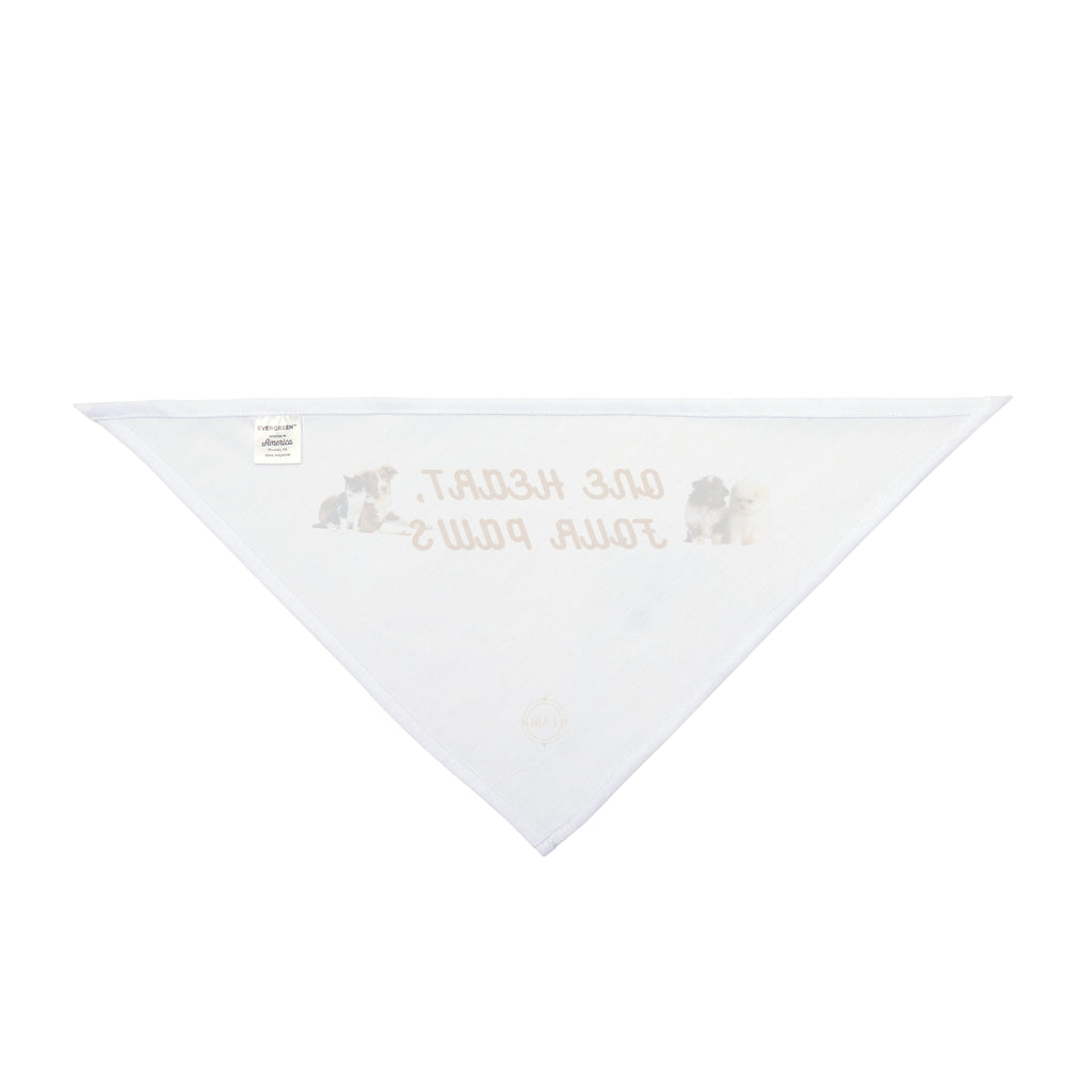 Pet Bandana — "One Heart, Four Paws" Dog & Cat Bandana, Cute Pet Accessory for Walks & Photos