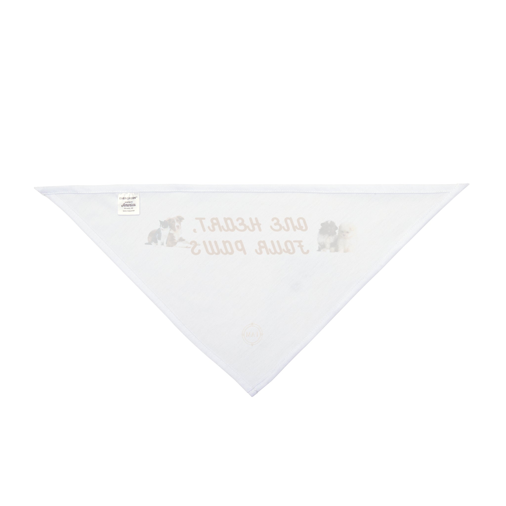 Pet Bandana — "One Heart, Four Paws" Dog & Cat Bandana, Cute Pet Accessory for Walks & Photos