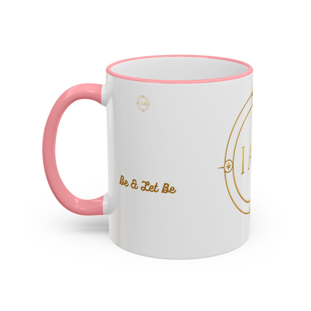 I AM Inspirational Accent Rim Mug — Gold Foil Motif Coffee Cup (11oz, 15oz)