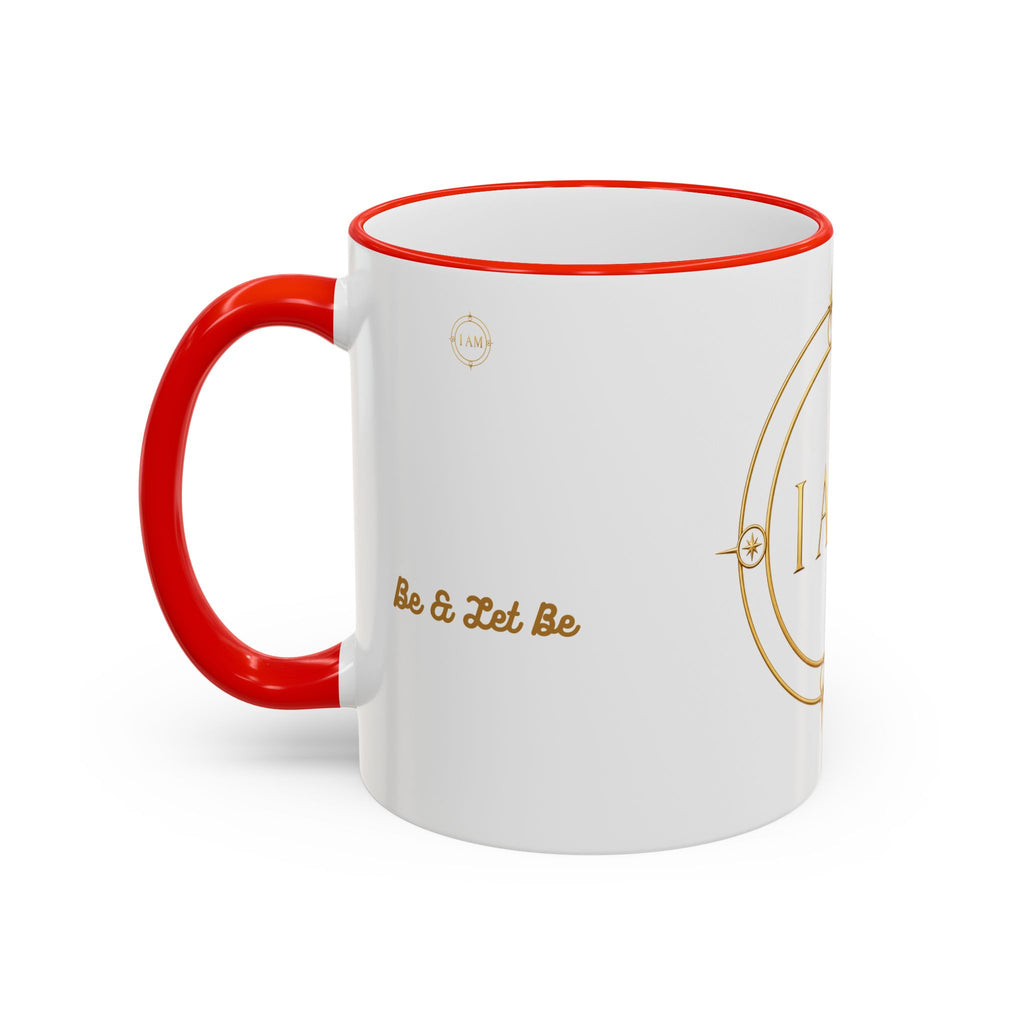 I AM Inspirational Accent Rim Mug — Gold Foil Motif Coffee Cup (11oz, 15oz)