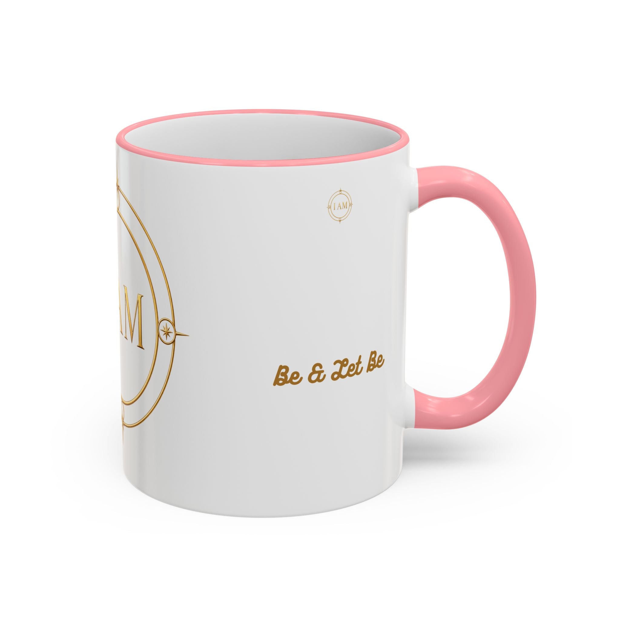 I AM Inspirational Accent Rim Mug — Gold Foil Motif Coffee Cup (11oz, 15oz)