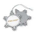 Pewter Snowflake Ornament – Personalized 'Present' Holiday Keepsake