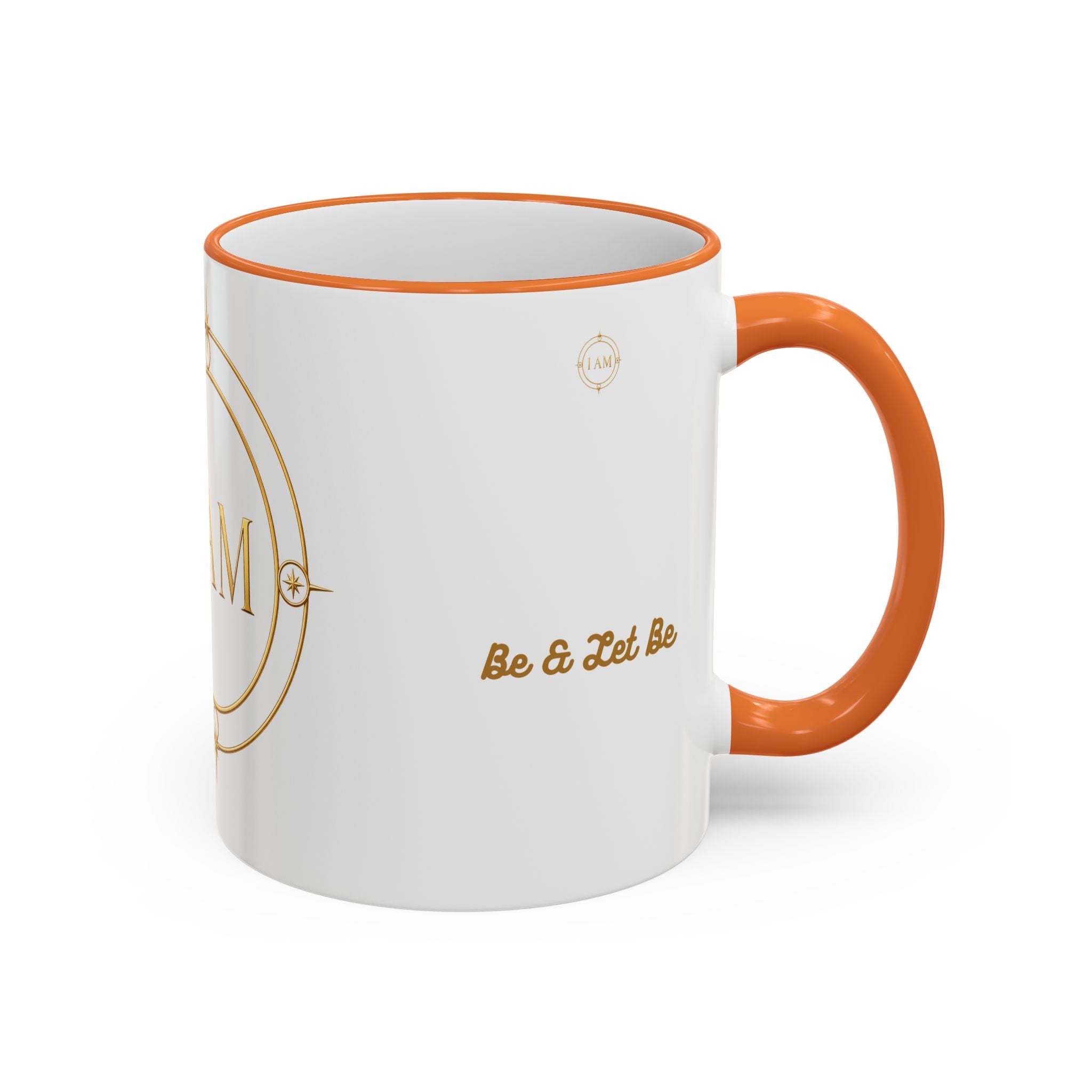 I AM Inspirational Accent Rim Mug — Gold Foil Motif Coffee Cup (11oz, 15oz)