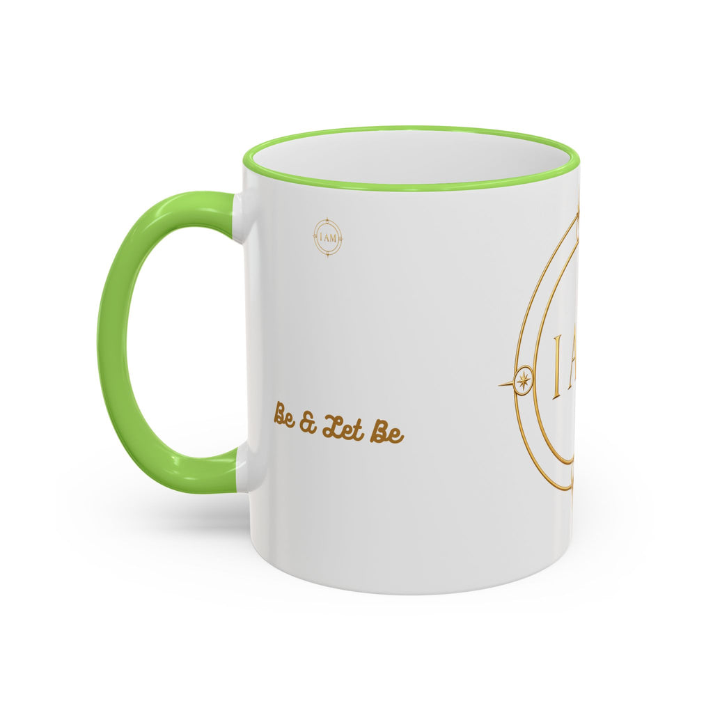 I AM Inspirational Accent Rim Mug — Gold Foil Motif Coffee Cup (11oz, 15oz)