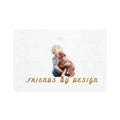 Pet Food Mat — "Friends By Design" Cute Kid & Puppy Feeding Mat (12x18)
