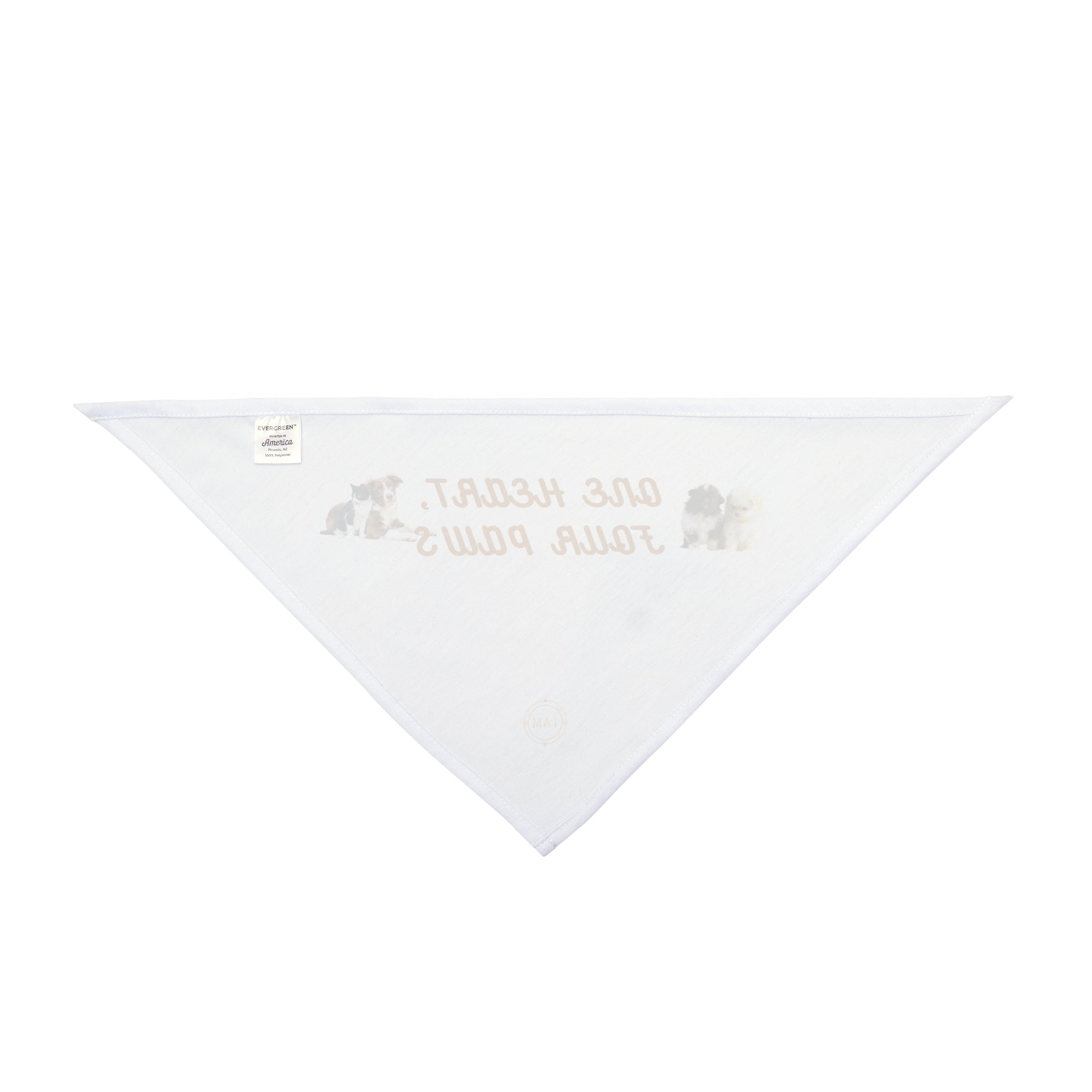 Pet Bandana — "One Heart, Four Paws" Dog & Cat Bandana, Cute Pet Accessory for Walks & Photos