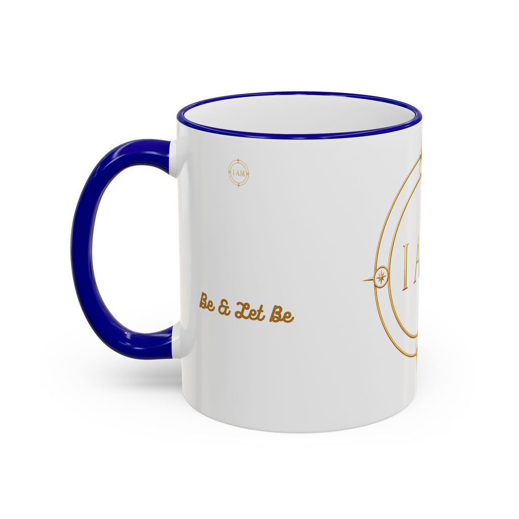 I AM Inspirational Accent Rim Mug — Gold Foil Motif Coffee Cup (11oz, 15oz)