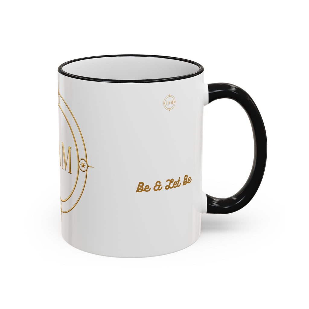I AM Inspirational Accent Rim Mug — Gold Foil Motif Coffee Cup (11oz, 15oz)