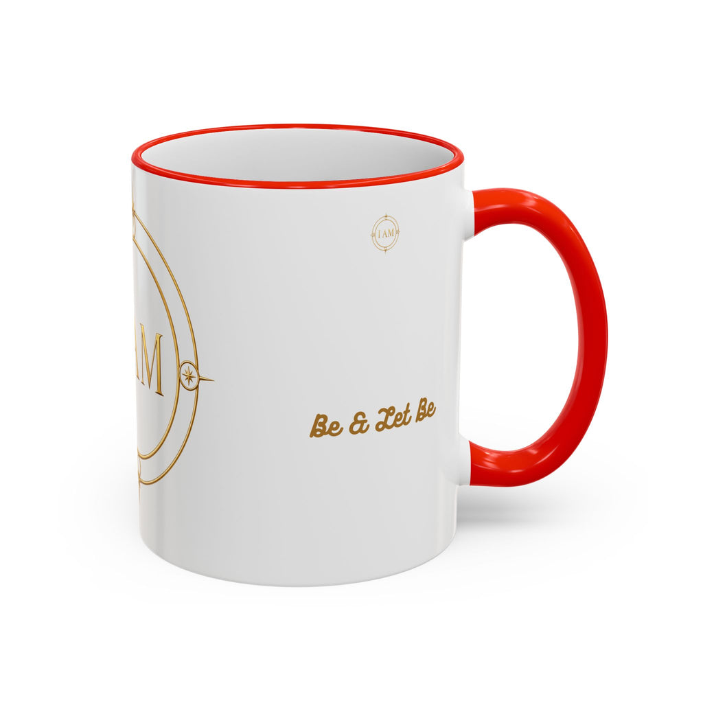 I AM Inspirational Accent Rim Mug — Gold Foil Motif Coffee Cup (11oz, 15oz)