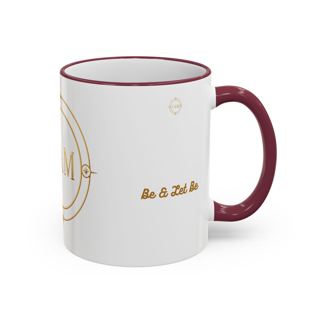 I AM Inspirational Accent Rim Mug — Gold Foil Motif Coffee Cup (11oz, 15oz)